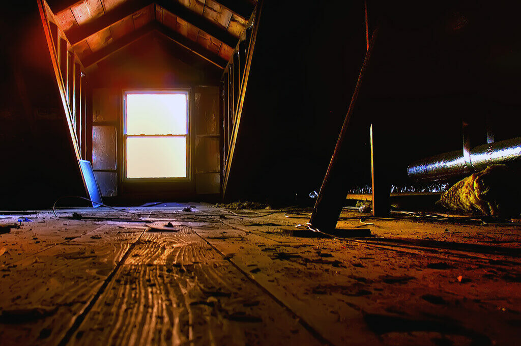 photo of an attic from a home built in 1935