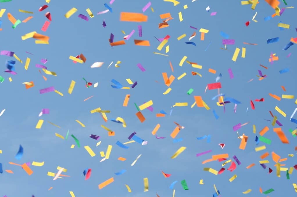 photo of confetti falling