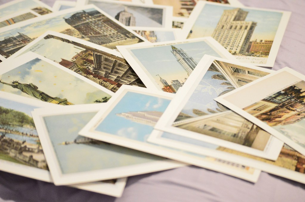 photo of New York-themed postcards