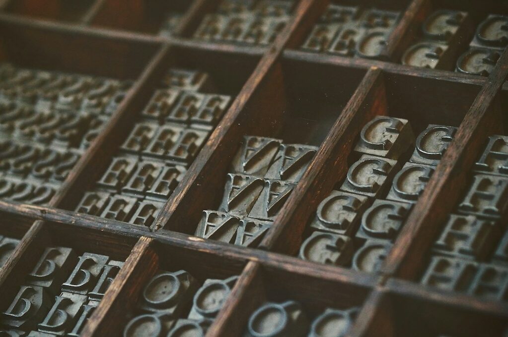 photo of typesetting letters